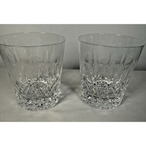 Rogaska Queen Pattern Crystal Double Old Fashioned LowBall Glass 4" Set of 2 Two